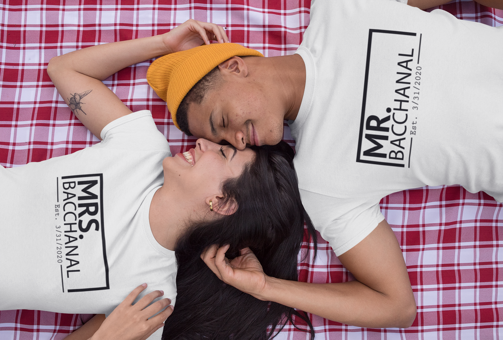 Mr. and Mrs Bacchanal Couples T-Shirts by Carnival Mode - CARNIVAL MODE